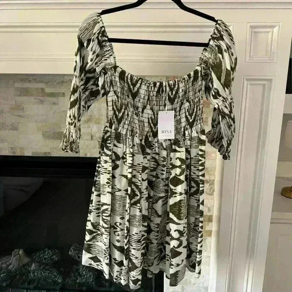 NWT Misa Los Angeles Zadie Dress Medium Green Mini - Picture 2 of 7